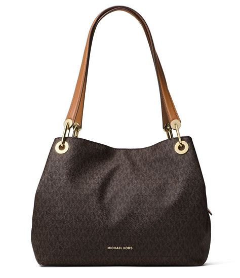 michael michael kors signature raven large tote amazon|Michael Kors raven shoulder bag.